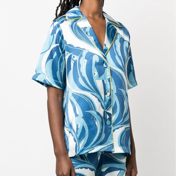 Cult Gaia Abstract Print Maneli Top | Pucci inspo - Picture 2 of 5